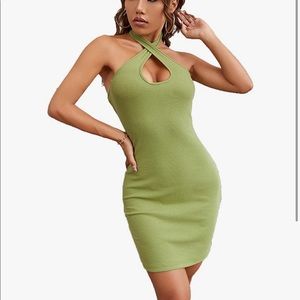 NWOT SHEIN CRISS CROSS HALTER DRESS